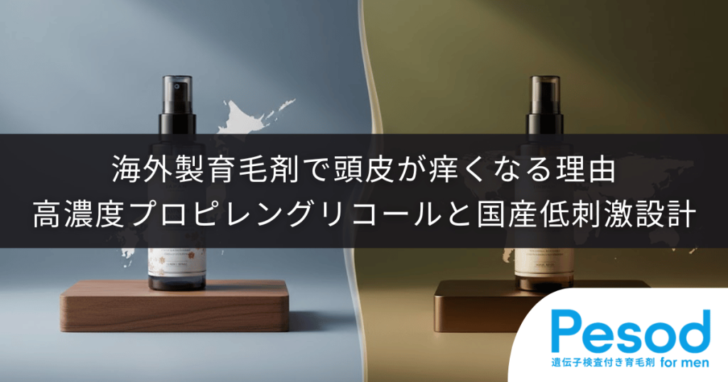 海外製育毛剤で頭皮が痒くなる理由｜高濃度プロピレングリコールと国産の低刺激設計