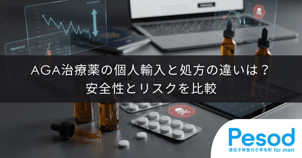 AGA治療薬の個人輸入と処方の違いは？安全性とリスクを比較