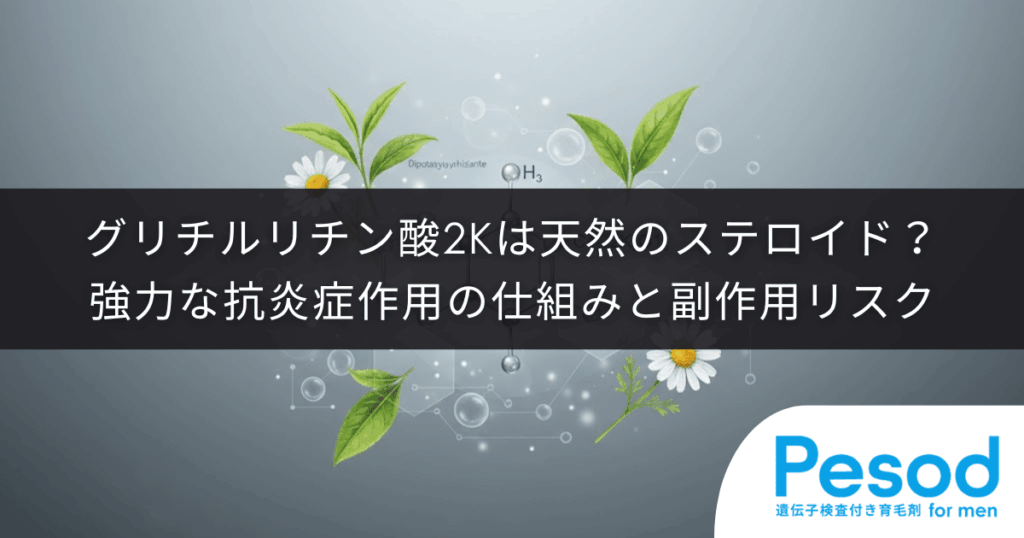 グリチルリチン酸2Kは天然のステロイド？強力な抗炎症作用の仕組みと副作用リスク