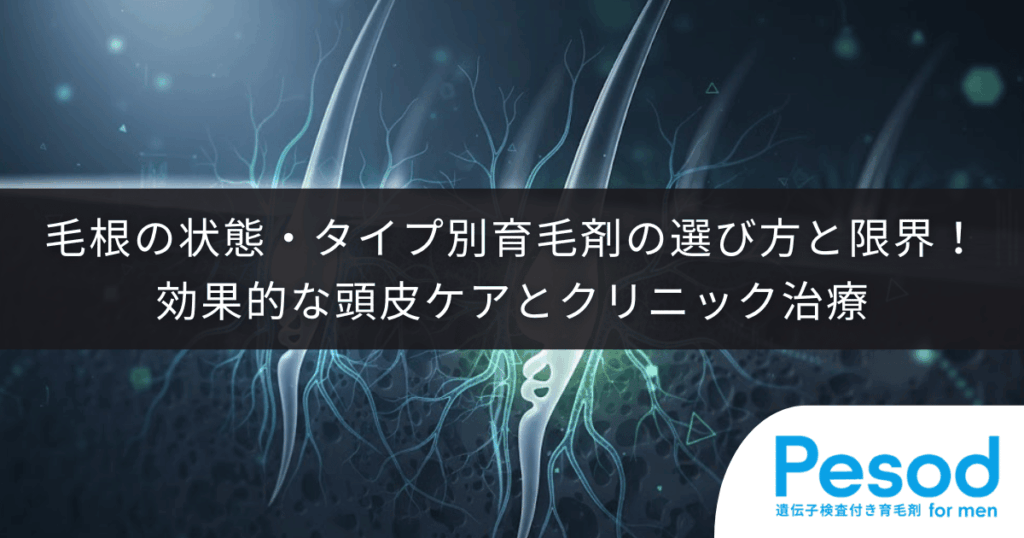 【毛根の状態・タイプ別】育毛剤の選び方と限界！効果的な頭皮ケアとクリニックの治療