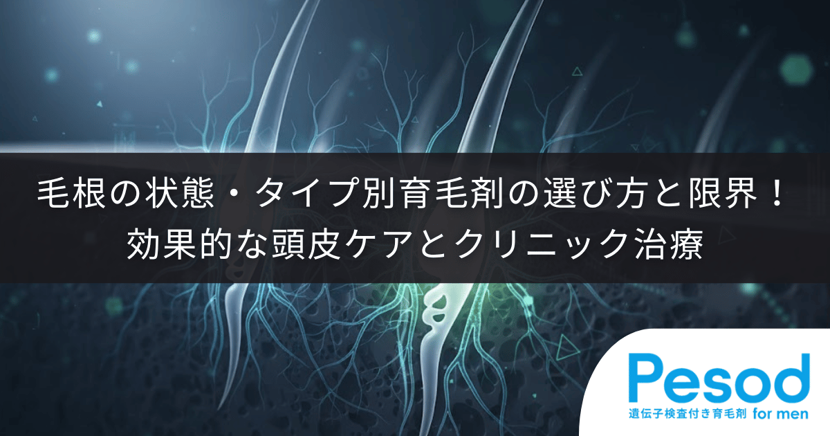 【毛根の状態・タイプ別】育毛剤の選び方と限界！効果的な頭皮ケアとクリニックの治療