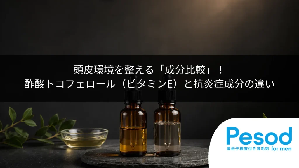 頭皮環境を整える「成分比較」！酢酸トコフェロール（ビタミンE）と抗炎症成分の違い