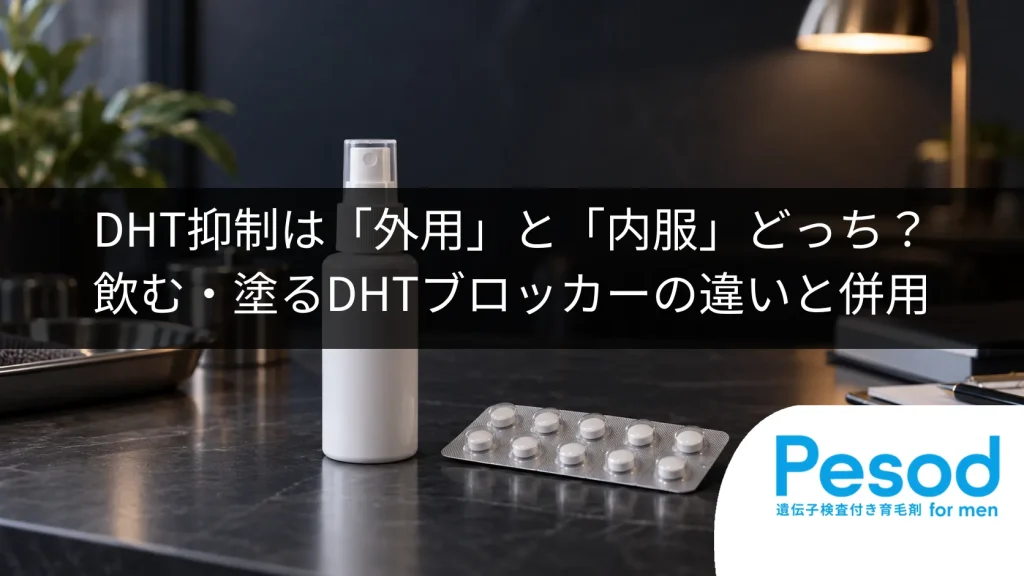 DHT抑制は「外用」と「内服」どっち？飲む・塗るDHTブロッカーの違いと併用